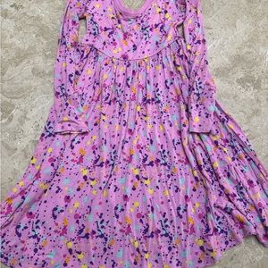 Little Sleepies Pink multi color twirl dress